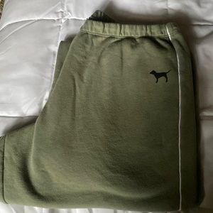 Pink, green sweatpants